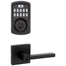 Halifax Single Cylinder Keyed Entry Lever Set and Electronic Keyless Entry Deadbolt Combo Pack with SmartKey from the Aura Collection