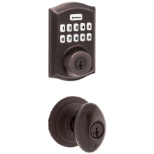 Laurel Single Cylinder Keyed Entry Knob Set and Electronic Keyless Entry Deadbolt Combo Pack with SmartKey from the Home Connect Collection