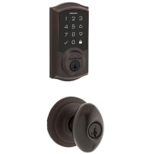 Laurel Keyed Entry Knob Set and Electronic Keyless Entry Deadbolt Combo Pack with SmartKey from the SmartCode Deadbolts Touchscreen Collection