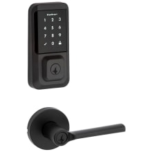 Lisbon Single Cylinder Keyed Entry Lever Set and Electronic Keyless Entry Deadbolt Combo Pack with SmartKey from the Halo Collection