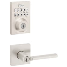 Lisbon Single Cylinder Keyed Entry Lever Set and Electronic Keyless Entry Deadbolt Combo Pack with SmartKey from the Home Connect Collection