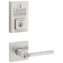 Lisbon Keyed Entry Lever Set and Electronic Keyless Entry Deadbolt Combo Pack with SmartKey from the SmartCode Deadbolts Touchpad Collection