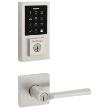 Lisbon Keyed Entry Lever Set and Electronic Keyless Entry Deadbolt Combo Pack with SmartKey from the SmartCode Deadbolts Touchscreen Collection