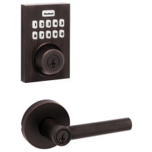 Milan Single Cylinder Keyed Entry Lever Set and Electronic Keyless Entry Deadbolt Combo Pack with SmartKey from the Home Connect Collection