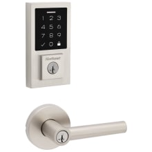 Milan Keyed Entry Lever Set and Electronic Keyless Entry Deadbolt Combo Pack with SmartKey from the SmartCode Deadbolts Touchscreen Collection