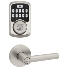 Milan Single Cylinder Keyed Entry Lever Set and Electronic Keyless Entry Deadbolt Combo Pack with SmartKey from the Aura Collection