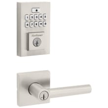 Milan Keyed Entry Lever Set and Electronic Keyless Entry Deadbolt Combo Pack with SmartKey from the SmartCode Deadbolts Touchpad Collection