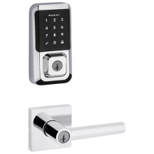 Milan Single Cylinder Keyed Entry Lever Set and Electronic Keyless Entry Deadbolt Combo Pack with SmartKey from the Halo Collection