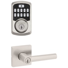 Milan Single Cylinder Keyed Entry Lever Set and Electronic Keyless Entry Deadbolt Combo Pack with SmartKey from the Aura Collection