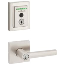 Milan Single Cylinder Keyed Entry Lever Set and Electronic Keyless Entry Deadbolt Combo Pack with SmartKey from the Halo Collection