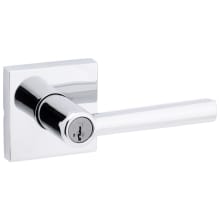Montreal Single Cylinder Keyed Entry Door Lever Set with Square Rose