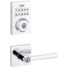 Montreal Single Cylinder Keyed Entry Lever Set and Electronic Keyless Entry Deadbolt Combo Pack with SmartKey from the Home Connect Collection