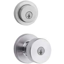 Pismo (Round Rosette) Knob and 158 Deadbolt Combo Pack with SmartKey