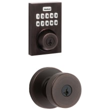 Pismo Single Cylinder Keyed Entry Knob Set and Electronic Keyless Entry Deadbolt Combo Pack with SmartKey from the Home Connect Collection