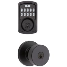 Pismo Single Cylinder Keyed Entry Knob Set and Electronic Keyless Entry Deadbolt Combo Pack with SmartKey from the Aura Collection