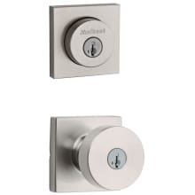 Pismo (Square Rosette) Knob and 158 Deadbolt Combo Pack with SmartKey