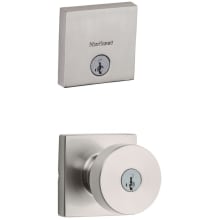 Pismo (Square Rosette) Knob and 258 Deadbolt Combo Pack with SmartKey