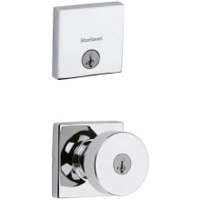 Pismo (Square Rosette) Knob and 258 Deadbolt Combo Pack with SmartKey