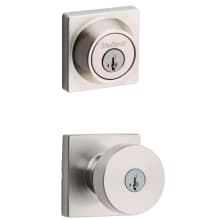 Pismo (Square Rosette) Knob and 660 Deadbolt Combo Pack with SmartKey