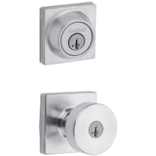Pismo (Square Rosette) Knob and 660 Deadbolt Combo Pack with SmartKey