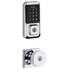 Pismo Single Cylinder Keyed Entry Knob Set and Electronic Keyless Entry Deadbolt Combo Pack with SmartKey from the Halo Collection