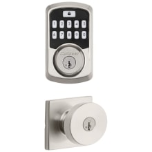 Pismo Single Cylinder Keyed Entry Knob Set and Electronic Keyless Entry Deadbolt Combo Pack with SmartKey from the Aura Collection
