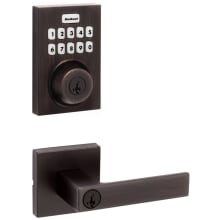 Singapore Single Cylinder Keyed Entry Lever Set and Electronic Keyless Entry Deadbolt Combo Pack with SmartKey from the Home Connect Collection