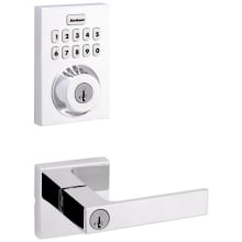 Singapore Single Cylinder Keyed Entry Lever Set and Electronic Keyless Entry Deadbolt Combo Pack with SmartKey from the Home Connect Collection