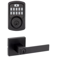 Singapore Single Cylinder Keyed Entry Lever Set and Electronic Keyless Entry Deadbolt Combo Pack with SmartKey from the Aura Collection