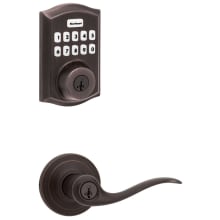 Tustin Single Cylinder Keyed Entry Lever Set and Electronic Keyless Entry Deadbolt Combo Pack with SmartKey from the Home Connect Collection