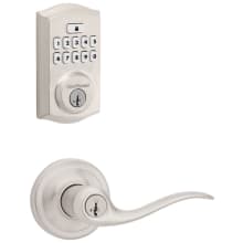 Tustin Keyed Entry Lever Set and Electronic Keyless Entry Deadbolt Combo Pack with SmartKey from the SmartCode Deadbolts Touchpad Collection