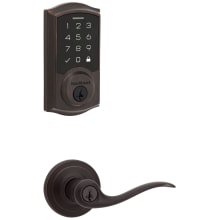Tustin Keyed Entry Lever Set and Electronic Keyless Entry Deadbolt Combo Pack with SmartKey from the SmartCode Deadbolts Touchscreen Collection