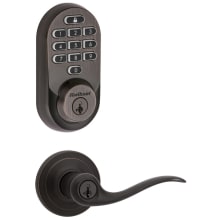 Tustin Single Cylinder Keyed Entry Lever Set and Electronic Keyless Entry Deadbolt Combo Pack with SmartKey from the Halo Collection