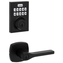 Tripoli Keyed Entry Lever Set and Electronic Keyless Entry Deadbolt Combo Pack with SmartKey from the SmartCode Deadbolts Touchpad Collection