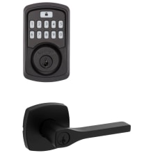 Tripoli Single Cylinder Keyed Entry Lever Set and Electronic Keyless Entry Deadbolt Combo Pack with SmartKey from the Aura Collection