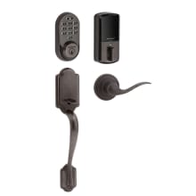 938 Halo Left Handed Electronic Keypad WiFi Enabled Deadbolt with Arlington Handleset and Tustin Interior Lever Combo Pack with SmartKey