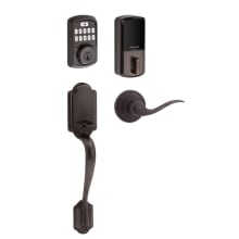 942 Aura Left Handed Electronic Keypad Deadbolt with Arlington Handleset and Tustin Interior Lever Combo Pack with SmartKey and Bluetooth Technology