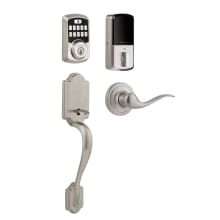942 Aura Right Handed Electronic Keypad Deadbolt with Arlington Handleset and Tustin Interior Lever Combo Pack with SmartKey and Bluetooth Technology