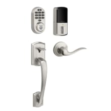 938 Halo Electronic Keypad WiFi Enabled Deadbolt with Prescott Handleset and Tustin Interior Lever Combo Pack with SmartKey