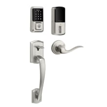 939 Halo Electronic Touchscreen WiFi Enabled Deadbolt with Prescott Handleset and Tustin Interior Lever Combo Pack with SmartKey
