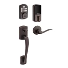 942 Aura Electronic Keypad Deadbolt with Prescott Handleset and Tustin Interior Lever Combo Pack with SmartKey and Bluetooth Technology