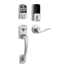 942 Aura Electronic Keypad Deadbolt with Prescott Handleset and Tustin Interior Lever Combo Pack with SmartKey and Bluetooth Technology