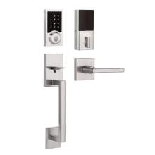 916 Contemporary Electronic Touchscreen Deadbolt with San Clemente Handleset and Halifax Interior Lever Combo Pack with SmartKey and Z-Wave Technology