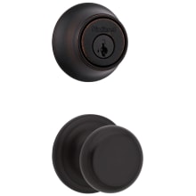 Juno Passage Knob Set and Single Cylinder Keyed Entry Deadbolt Combo with SmartKey from the 660 Series