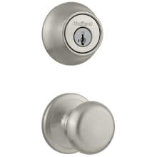 Juno Passage Knob Set and Single Cylinder Keyed Entry Deadbolt Combo with SmartKey from the 660 Series