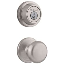 Juno Passage Knob Set and Single Cylinder Keyed Entry Deadbolt Combo with SmartKey from the Contemporary Collection
