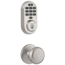 Juno Passage Knob Set and Electronic Keyless Entry Deadbolt Combo Pack with SmartKey from the Halo Collection