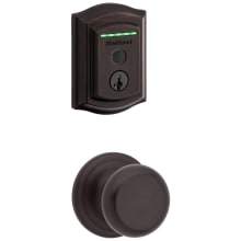Juno Passage Knob Set and Electronic Keyless Entry Deadbolt Combo Pack with SmartKey from the Halo Collection