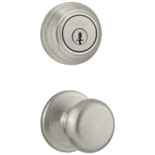 Juno Passage Knob Set and Single Cylinder Keyed Entry Deadbolt Combo with SmartKey from the 980 Series