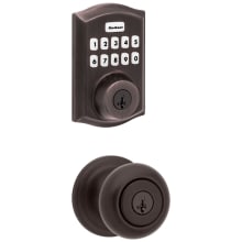 Juno Single Cylinder Keyed Entry Knob Set and Electronic Keyless Entry Deadbolt Combo Pack with SmartKey from the Home Connect Collection